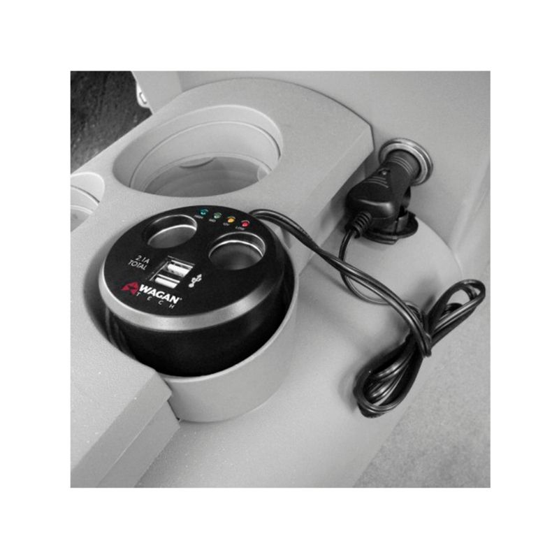 Adaptador porta vasos con doble puerto USB Wagan Tech 2537-5