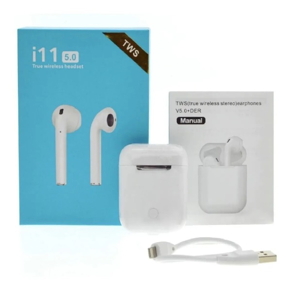 Audífonos Bluetooth I11 TWS Versión Touch Tipo AirPods Blanco