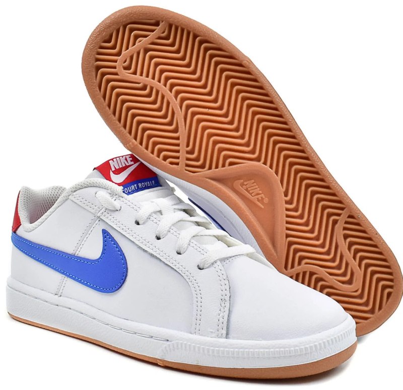 Tenis Original Nike Court Royale Dama Blanco Azul 833535-109