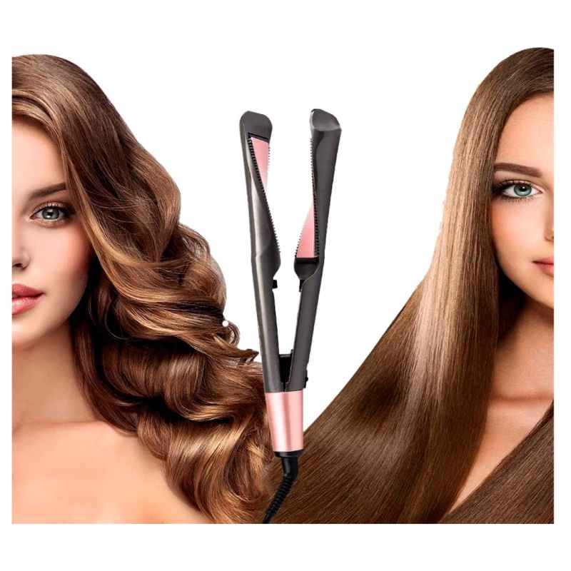 Plancha Rizadora y Alisadora De Cabello 2 En 1, Cabello Liso y Rizado