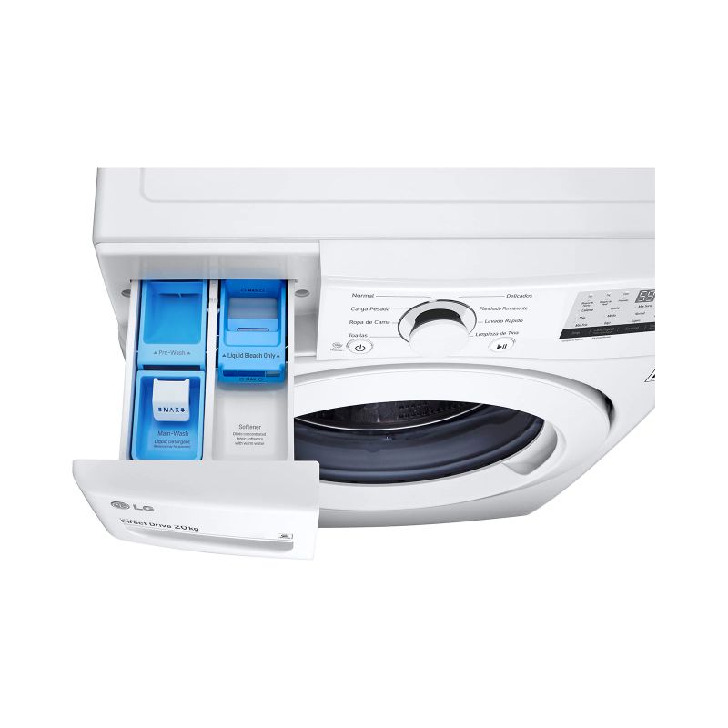Lavadora LG Carga Frontal Inverter  20 kg  Blanca  WM20WV26W