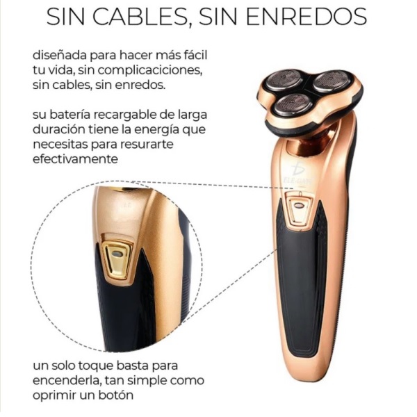 Rasuradora Eléctrica Con Accesorios 3en1 para Patillas, Orejas y Nariz .