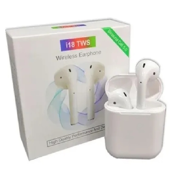 Audífonos Inalámbricos TWS I18 Tipo Airpods Blanco