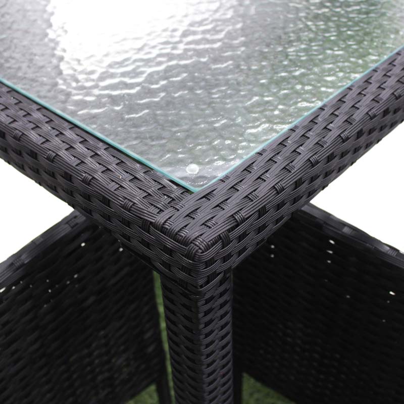 Comedor para Exteriores De 6 Sillas Mimbre Negro