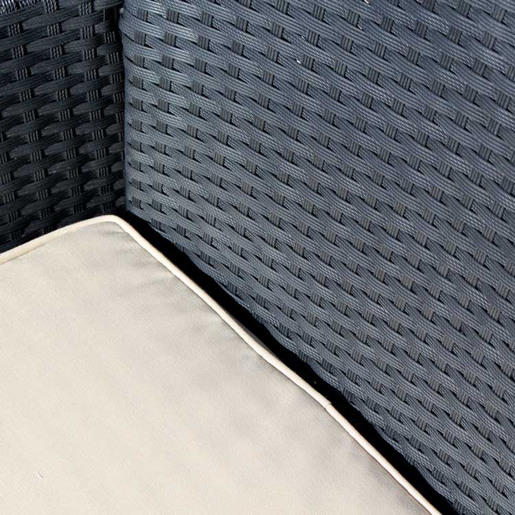 Comedor para Exteriores De 6 Sillas Mimbre Negro