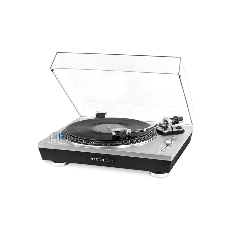 Tornamesa Portatil (Silver) Bluetooth Speed Belt Drive Victrola