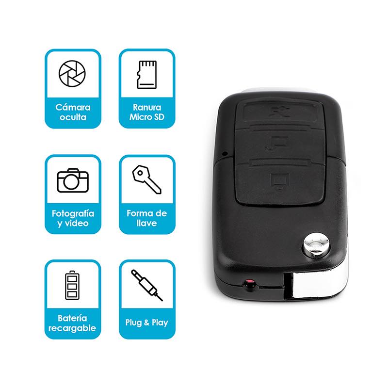 Cámara Espía en Forma de Llave de Auto (640x480p) Video Audio Foto Redlemon