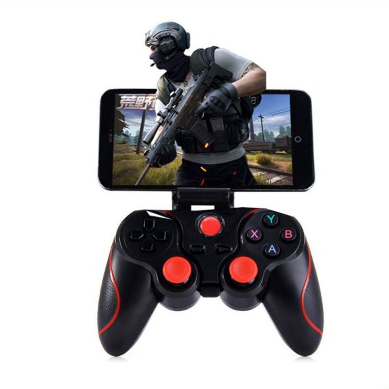 CONTROL GAMEPAD BLUETOOTH PARA CELULAR ANDROID RECARGABLE NEGRO-ROJO