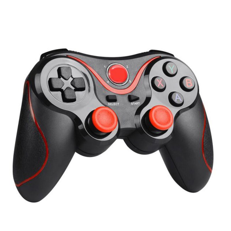 CONTROL GAMEPAD BLUETOOTH PARA CELULAR ANDROID RECARGABLE NEGRO-ROJO