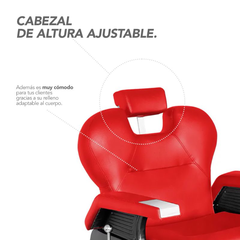 Sillon Barbero Peluqueria Silla Barberia Estetica Stay Elit Rojo