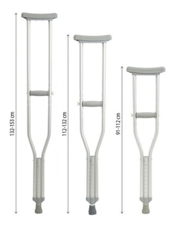Muletas Axilares Ajustables De Aluminio Talla L