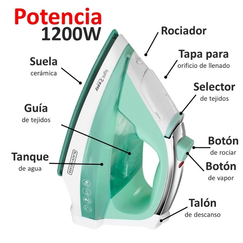 Plancha Ropa Vapor Vertical B+ D Suela Ceramica Control Temp