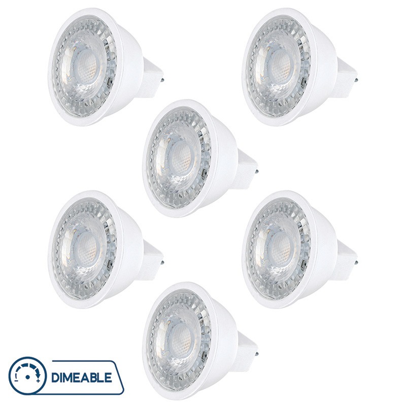 Pack De 6 Focos Led Dimeable Mr16 Aksi 7W Luz Calida Base Gu5.3