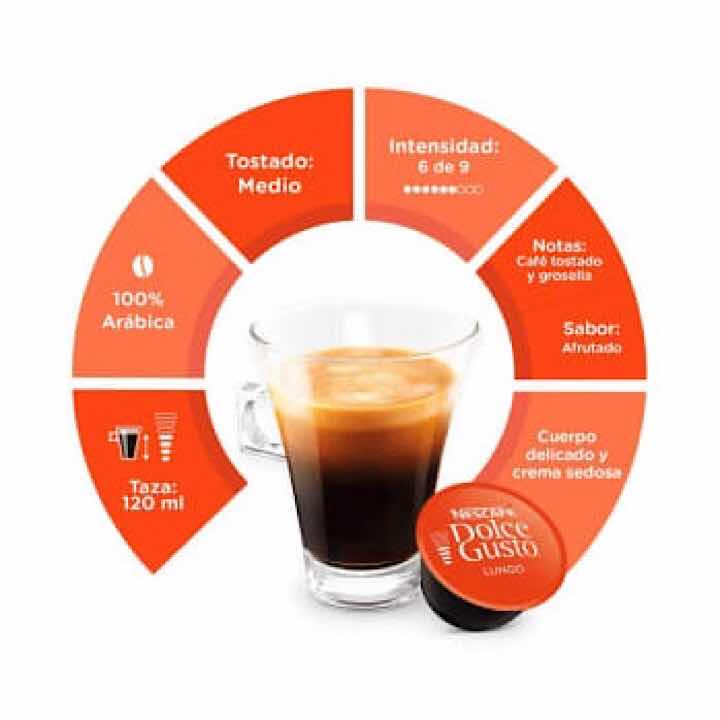 48 Cápsulas Dolce Gusto Lungo, Nescafé.