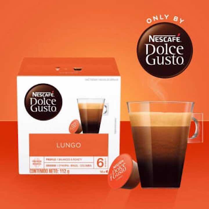 48 Cápsulas Dolce Gusto Lungo, Nescafé.