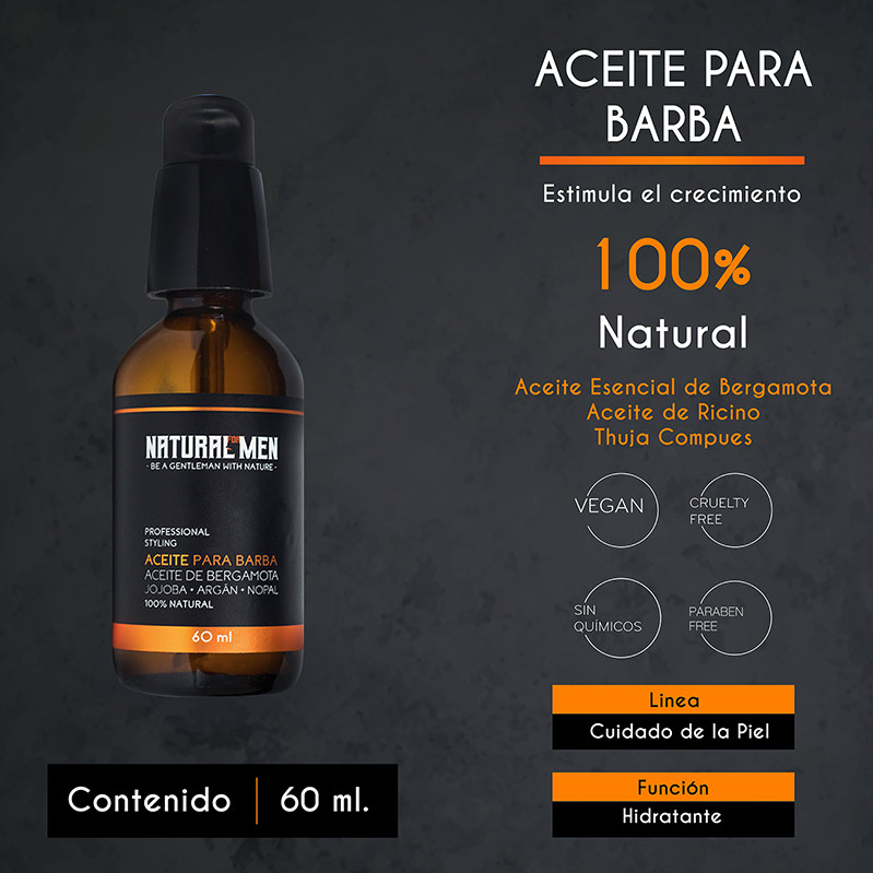 Aceite Estimulante Para Crecimiento De Barba Y Bigote 60ml