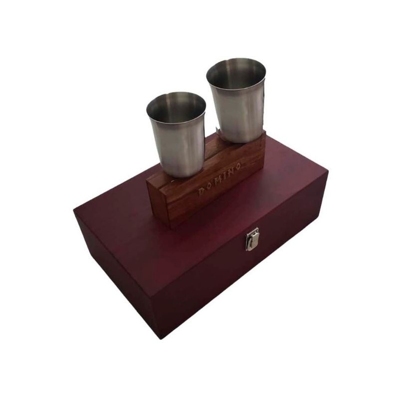 Kit de Regalo de Accesorios para Vino, Domino y Vasos de Metal