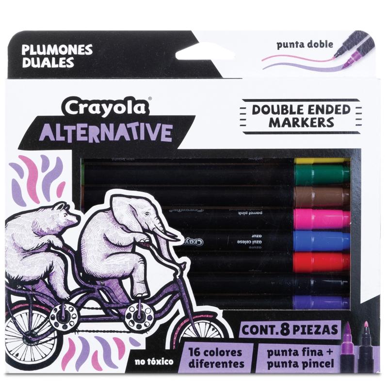 Colección de Plumones Crayola Alternative Metalico Glitter Duals