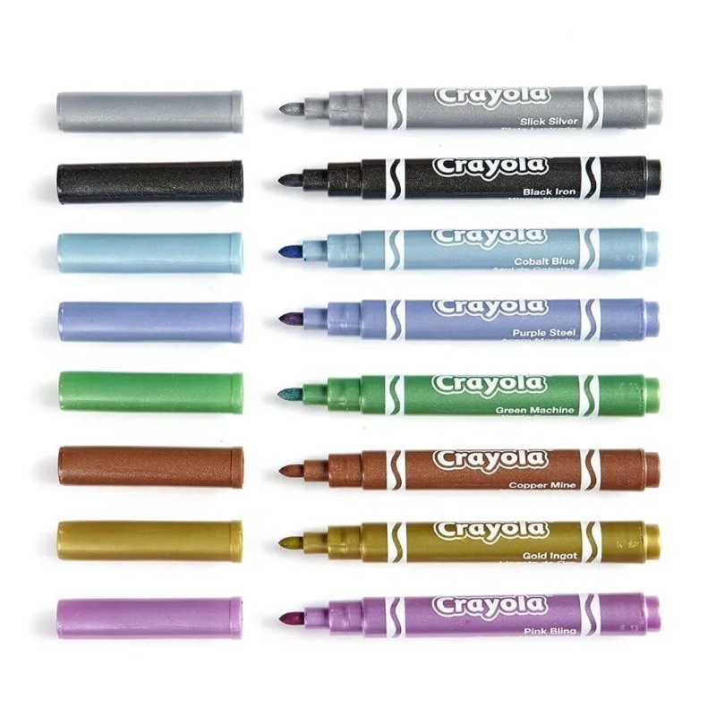 Colección de Plumones Crayola Alternative Metalico Glitter Duals