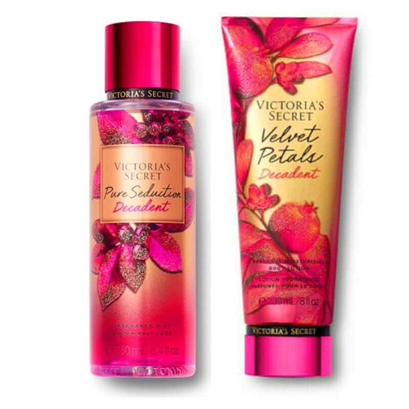 Victoria's Secret Set Crema Corporal  y Body Locion fragancia Pure Seduction Decadent 