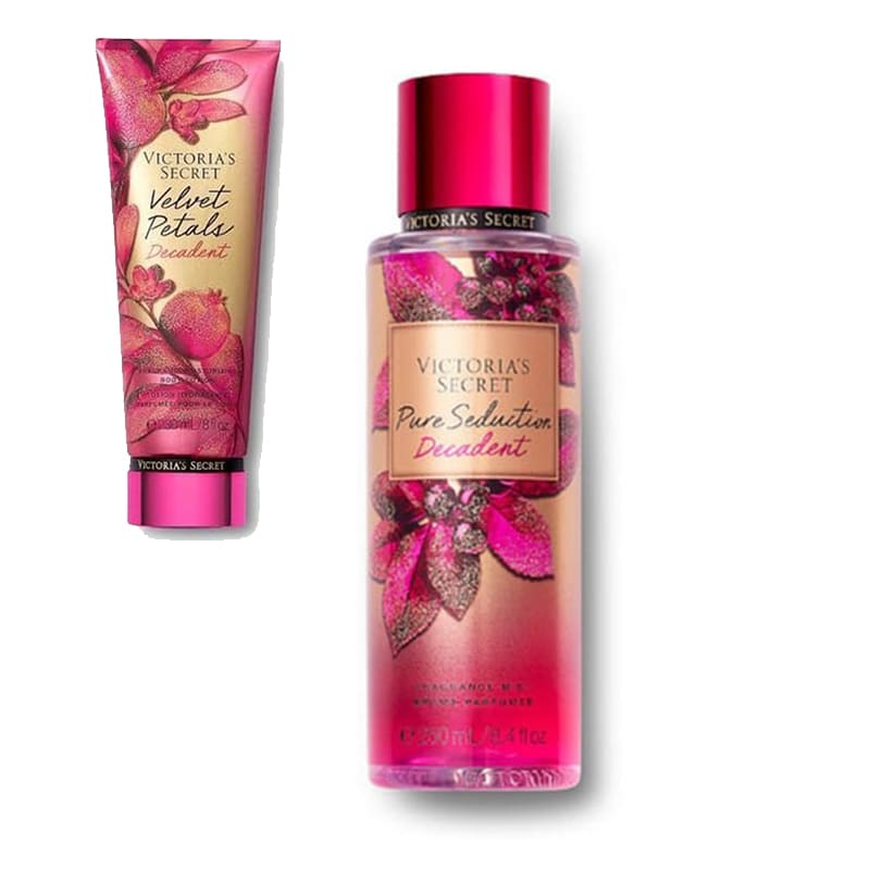 Victoria's Secret Set Crema Corporal  y Body Locion fragancia Pure Seduction Decadent 
