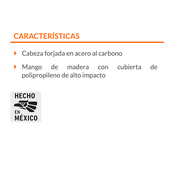 ZAPAPICO 5 LBS MANGO DE MADERA 36" PARA JARDIN TRUPER 