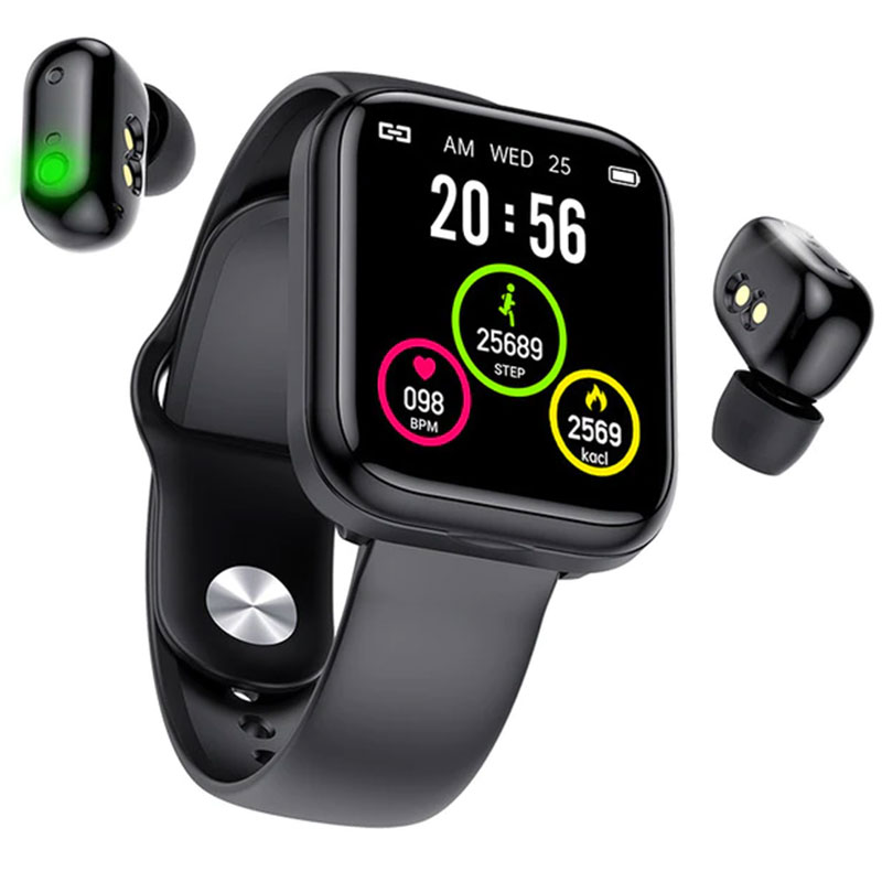 Fralugio Reloj Inteligente Smart Watch X5 2 en 1 Con Audífonos Bluetooth True Wireless