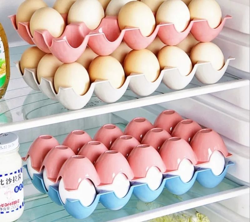 Organizador De Huevos Blanquillos Tupper Huevera Canasto