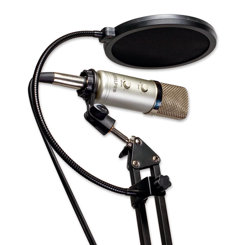 Microfono Profesional Cardioide Condensador Unidireccional De Alta Sensibilidad Con Eco- Steelpro 