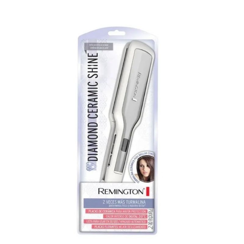 Plancha De Cabello Remington Diamond Ceramic Shine S5520 Blanca Y Plata 110v/220v