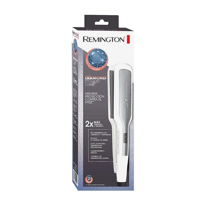 Plancha De Cabello Remington Diamond Ceramic Shine S5520 Blanca Y Plata 110v/220v