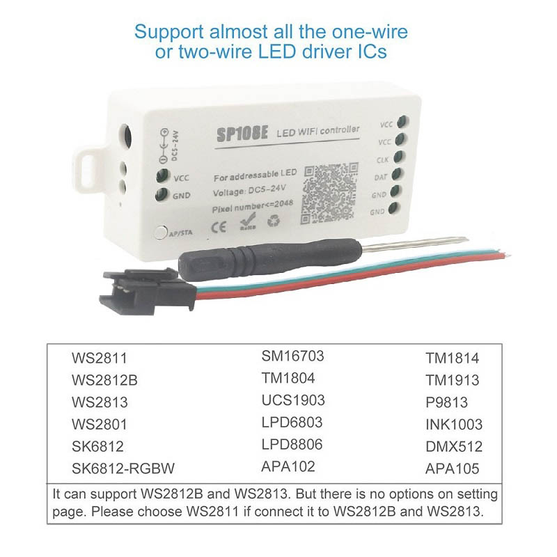 Controlador Ws2812 - Wifi Led Controller Sp108e Led Shop