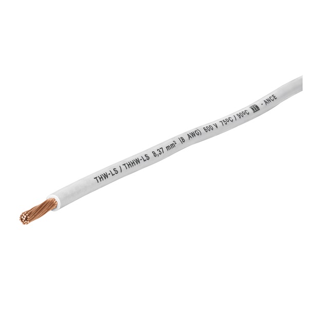 Cable THHW-LS, 12 AWG, color blanc POR metro