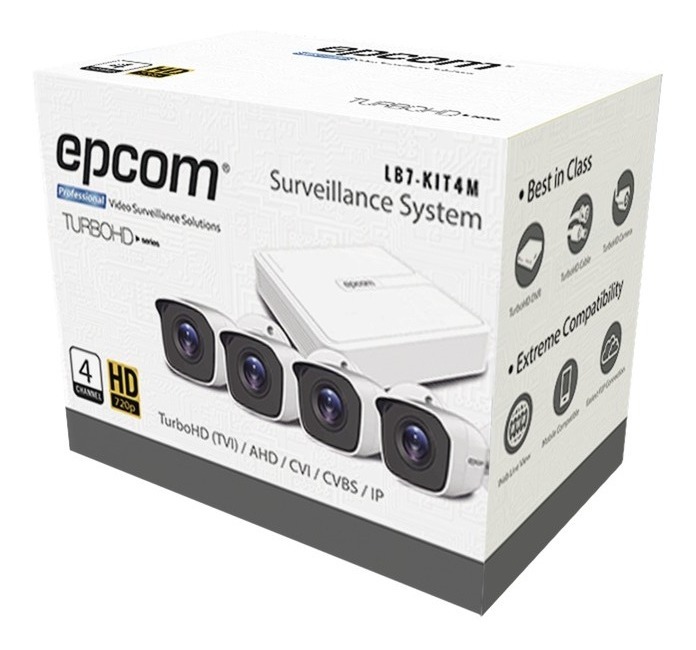 Kit de Vigilancia Epcom 1 DVR + 4 Cámaras 