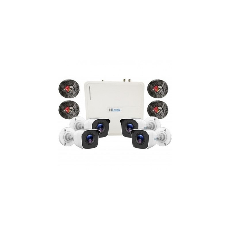 Kit de Vigilancia HIKVISION DVR 4 Canales 4 Cámaras Bala