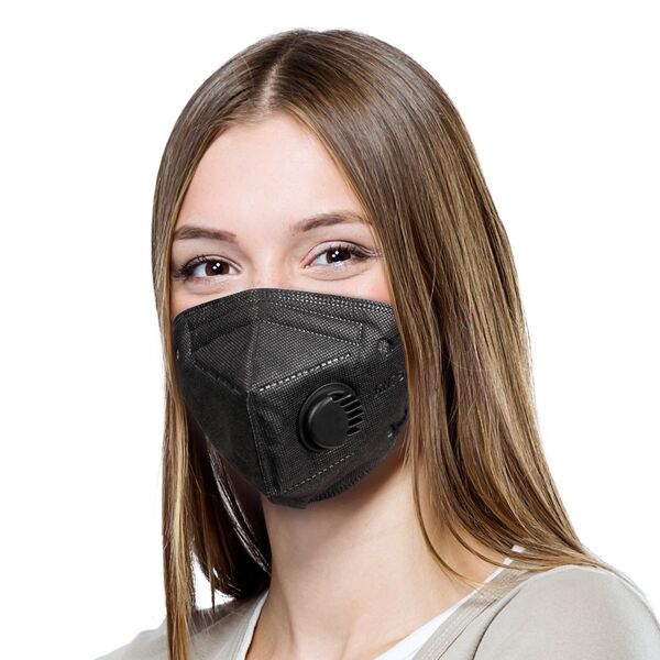 Cubrebocas N95 Negro Válvula Filtro Mascarilla Kn95 10 Piezas