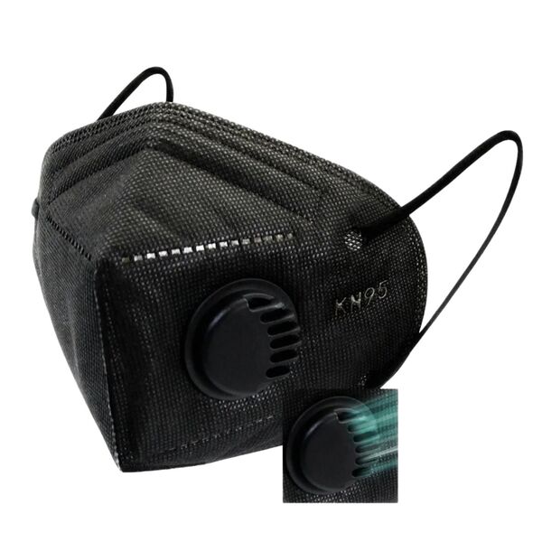 Cubrebocas N95 Negro Válvula Filtro Mascarilla Kn95 10 Piezas