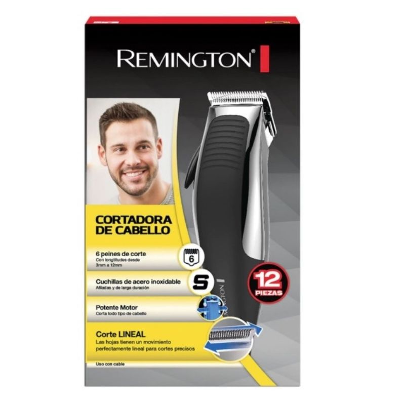 MAQUINA CORTADORA DE CABELLO SET 12 PIEZAS REMINGTON HC1080