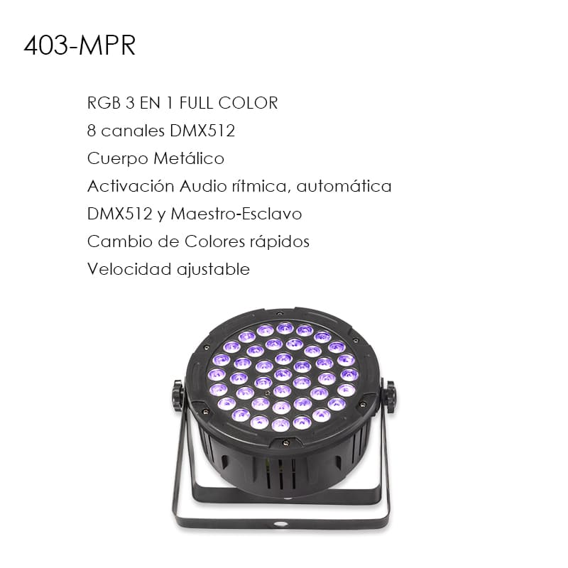 Steelpro - Cañon Par Led 40 X 3 Watts - RGB 3 En 1 - 403MPR
