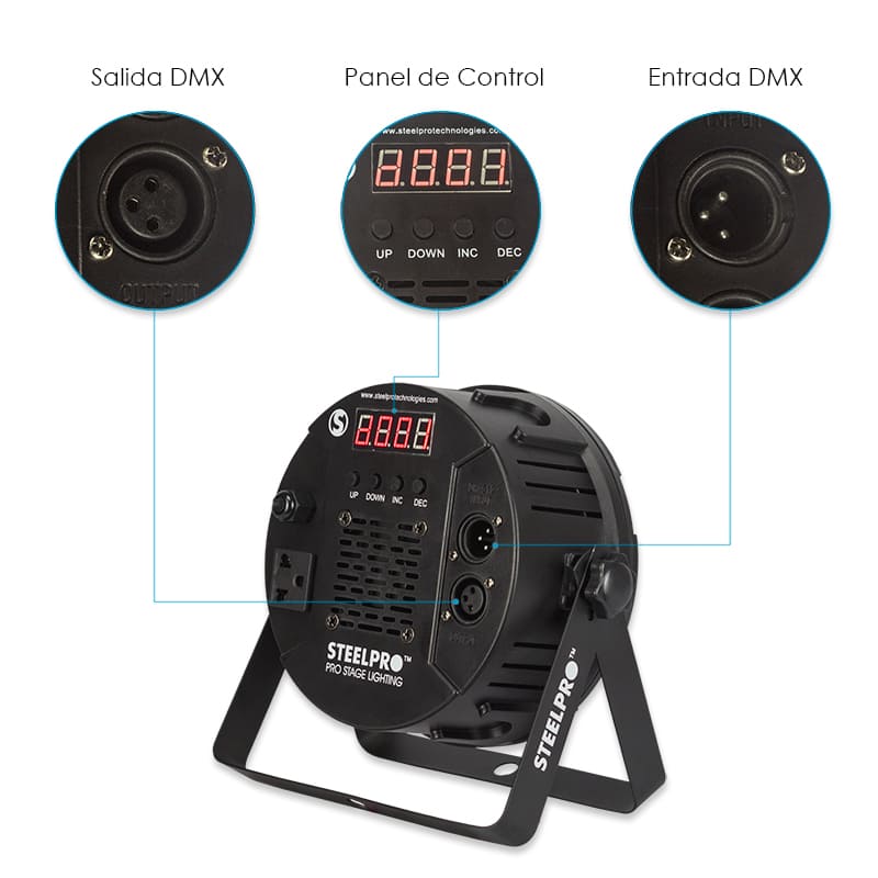 Steelpro - Cañon Par Led 40 X 3 Watts - RGB 3 En 1 - 403MPR