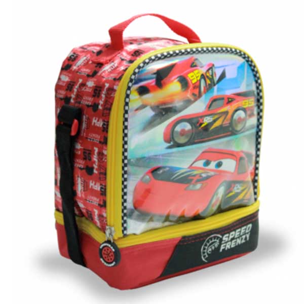 Lonchera escolar de Tela con diseño Disney Cars