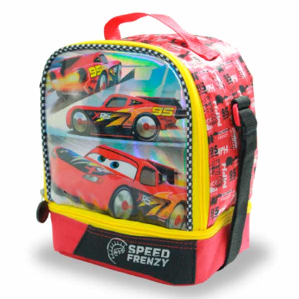 Lonchera escolar de Tela con diseño Disney Cars