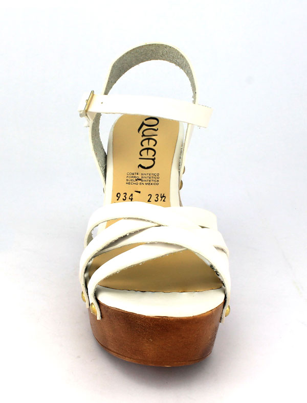 Zapato Tacon Ancho Tiras Suela Imitacion Madera