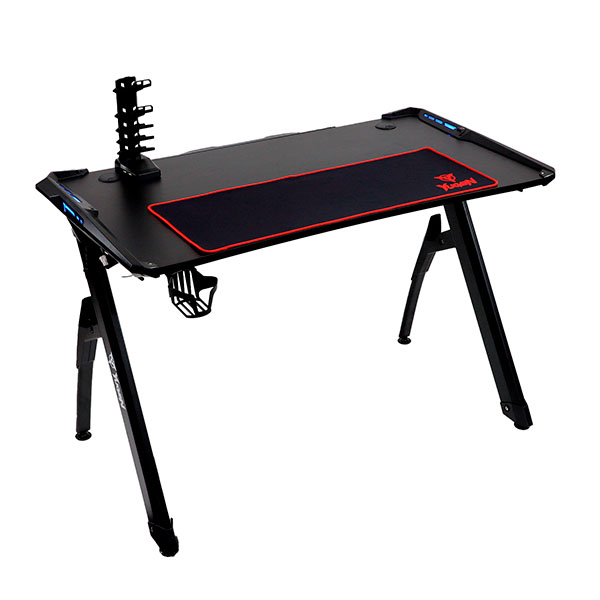 Yugen Escritorio Mesa YG-MXRGB Gamer Fibra Carbono Led Accesorios Negro