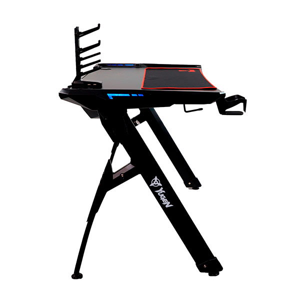 Yugen Escritorio Mesa YG-MXRGB Gamer Fibra Carbono Led Accesorios Negro