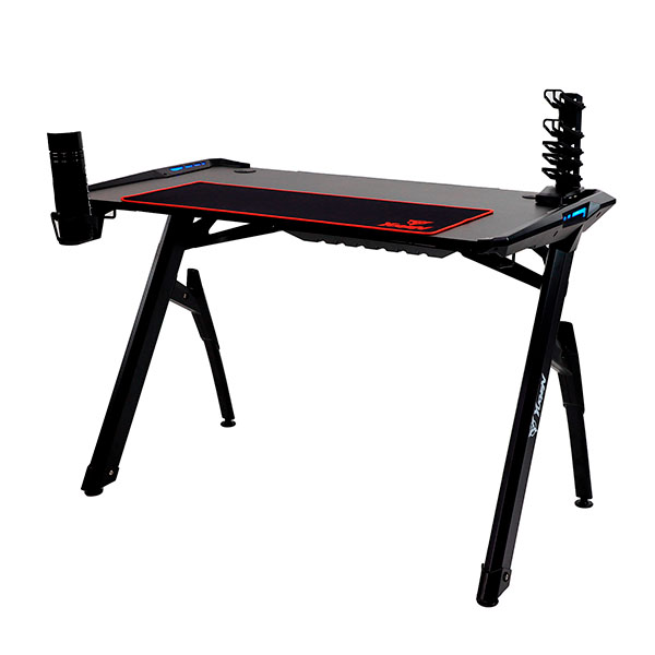 Yugen Escritorio Mesa YG-MXRGB Gamer Fibra Carbono Led Accesorios Negro
