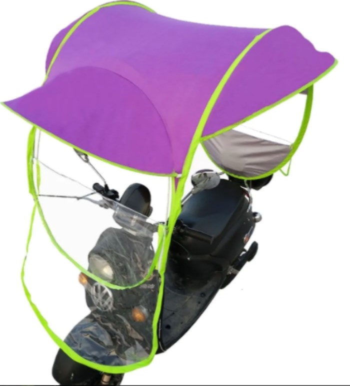 Sombrilla Morada Techo Plegable Para Moto