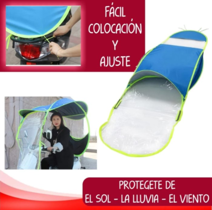 Sombrilla Morada Techo Plegable Para Moto
