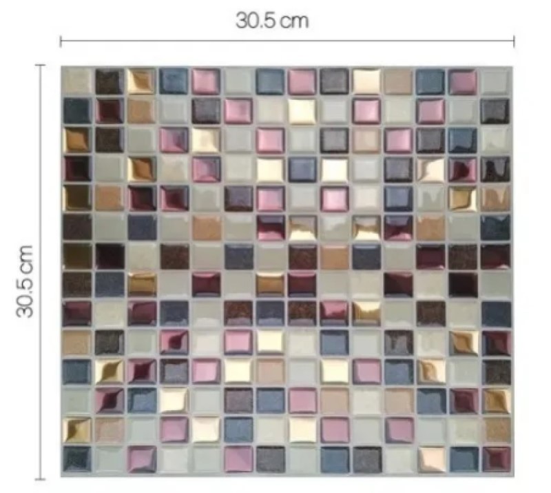 Mosaico Adherible Premium Cuadros Diamantes 3D 1pz