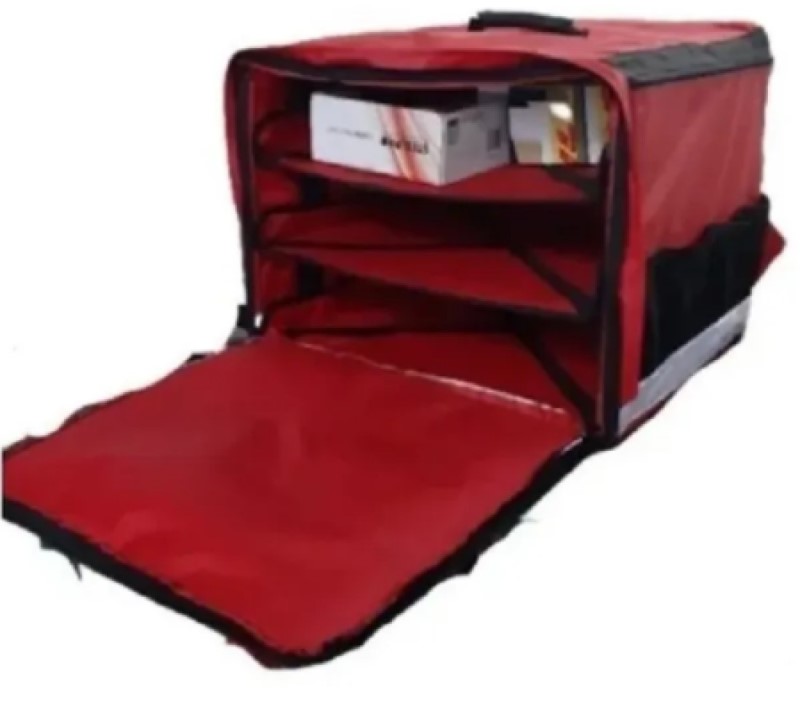 Mochila Para Repartidor Moto Color Rojo, Grande